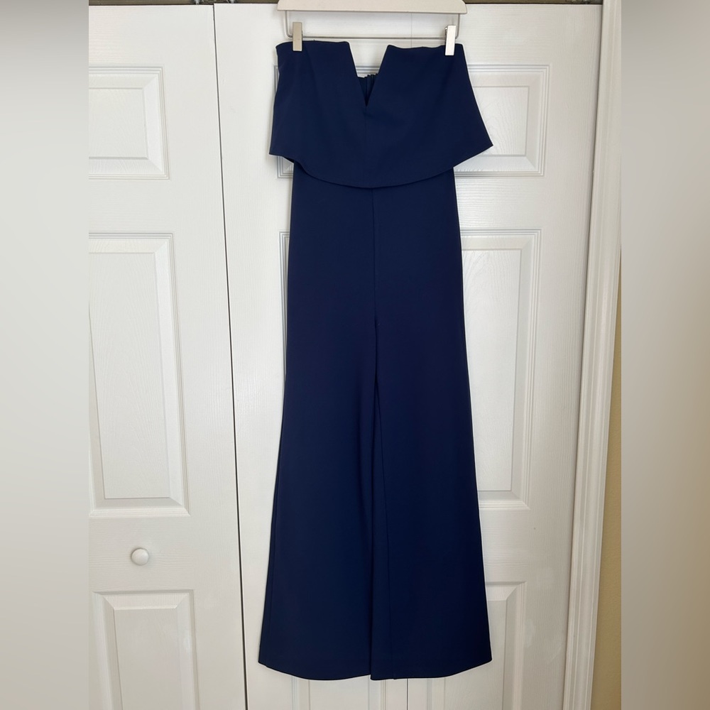Lulu’s navy jumpsuit in crepe